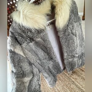 Mademoiselle vintage genuine rabbit fur coat size medium